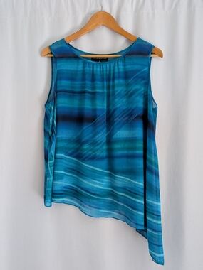 Teal Blue Sheer Blouse by Jones New York